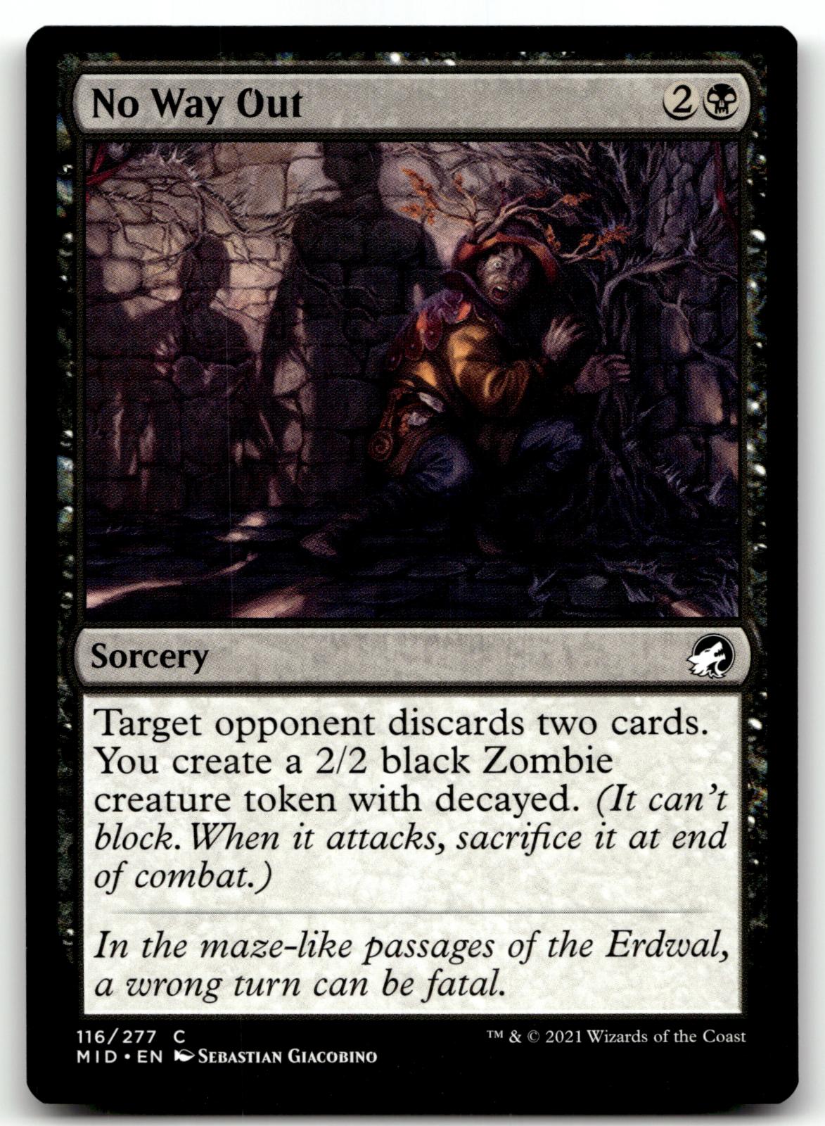 No Way Out 116 Common Innistrad: Midnight Hunt Magic: The Gathering Near Mint