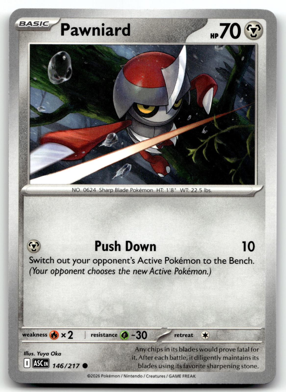Pawniard 146/217 Common Ascended Heroes Pokemon Near Mint