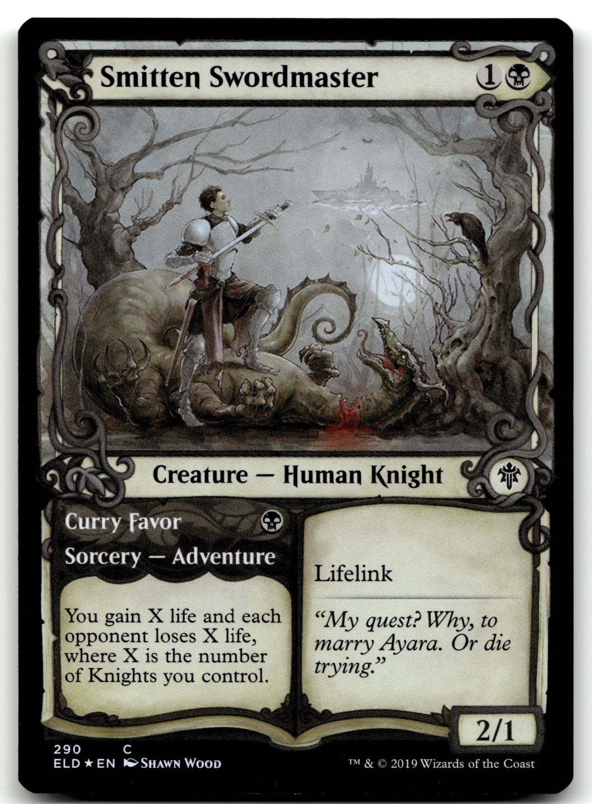 Smitten Swordmaster (Showcase) 290 Throne of Eldraine Magic: The Gathering Foil NM