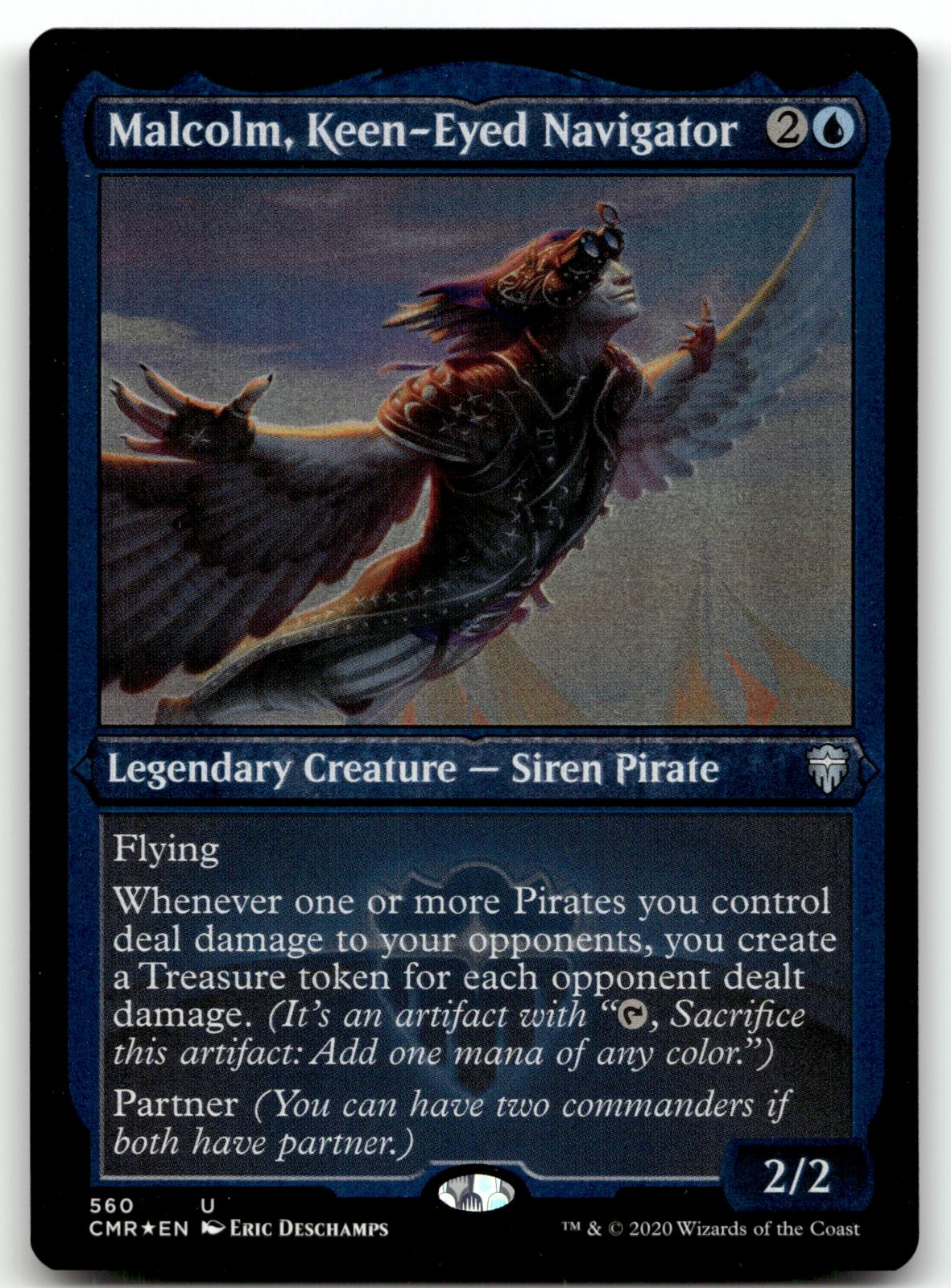 Malcolm, Keen-Eyed Navigator (Foil Etched) 560 Commander Legends Magic: The Gathering NM