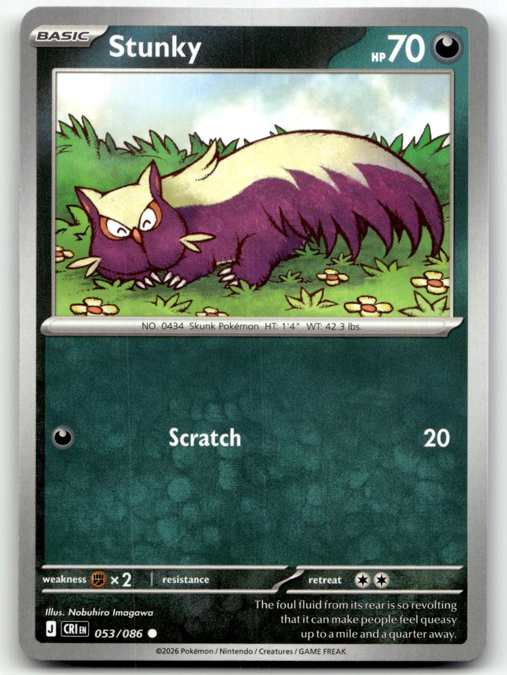 Stunky 053/086 Common Chaos Rising Pokemon Near Mint