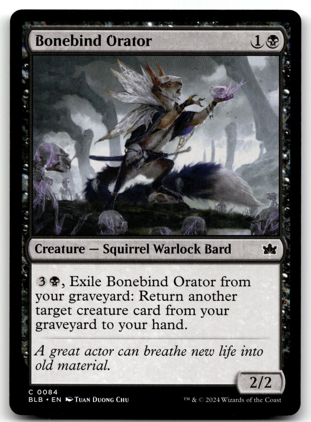 Bonebind Orator 84 Common Bloomburrow Magic: The Gathering Near Mint