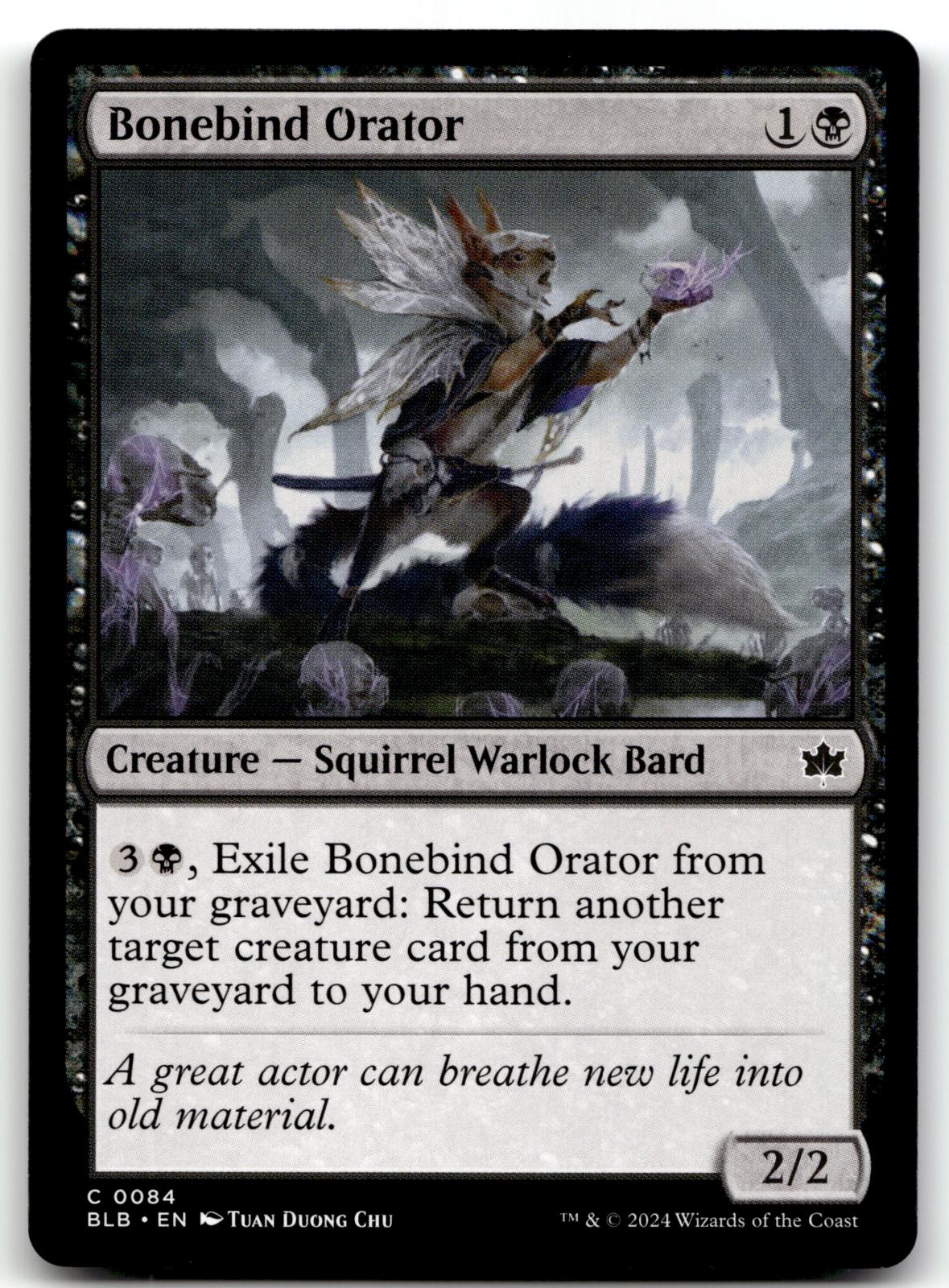 Bonebind Orator 84 Common Bloomburrow Magic: The Gathering Near Mint