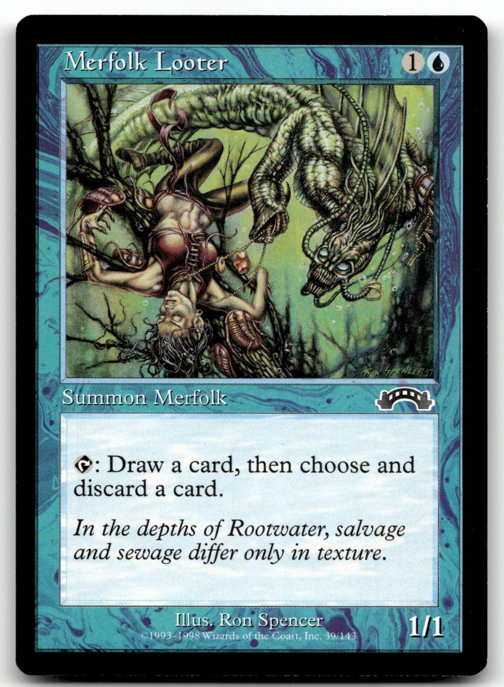 Merfolk Looter 39 Common Exodus Magic: The Gathering Near Mint
