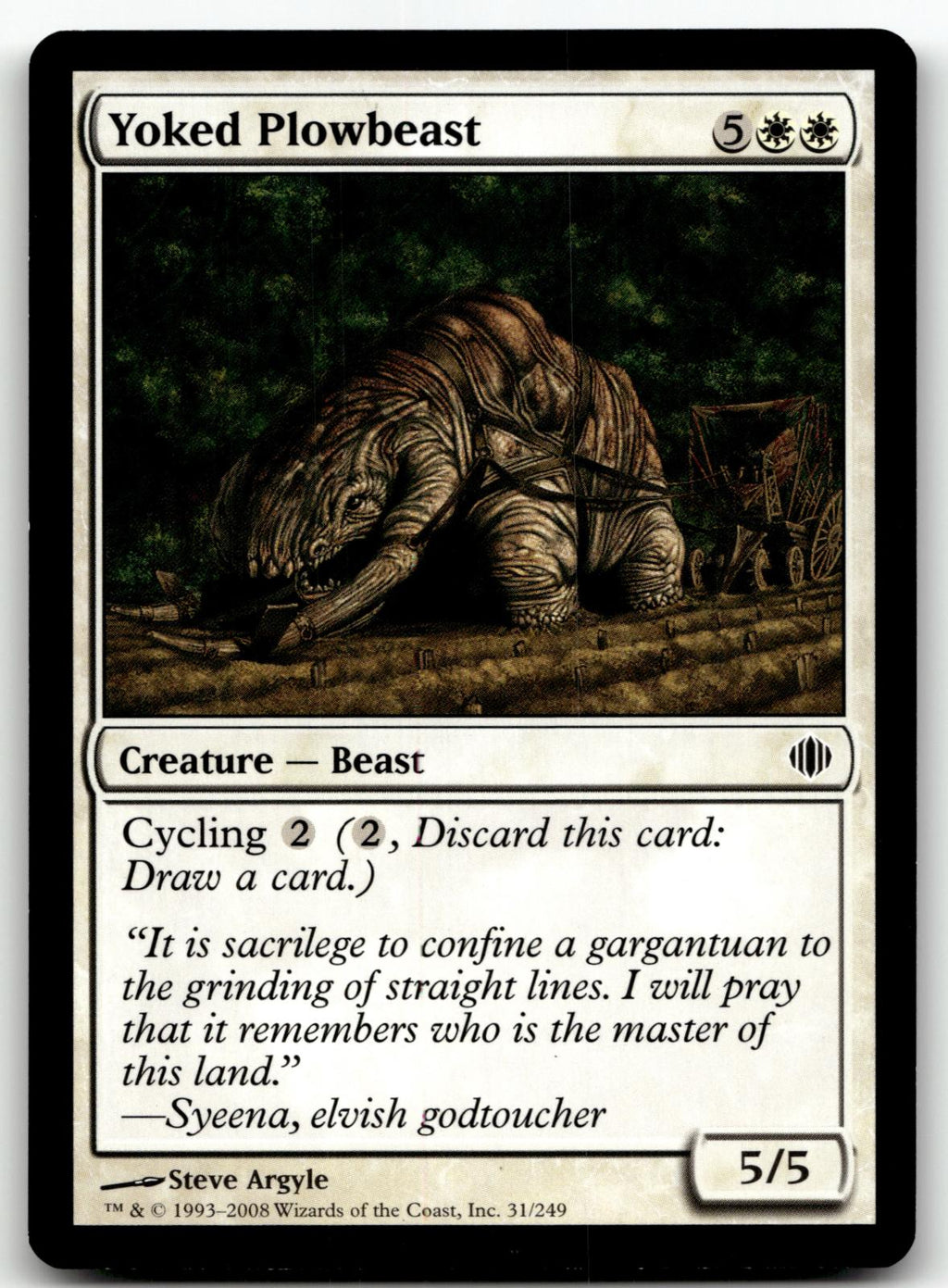 Yoked Plowbeast 31 Common Shards of Alara Magic: The Gathering Near Mint