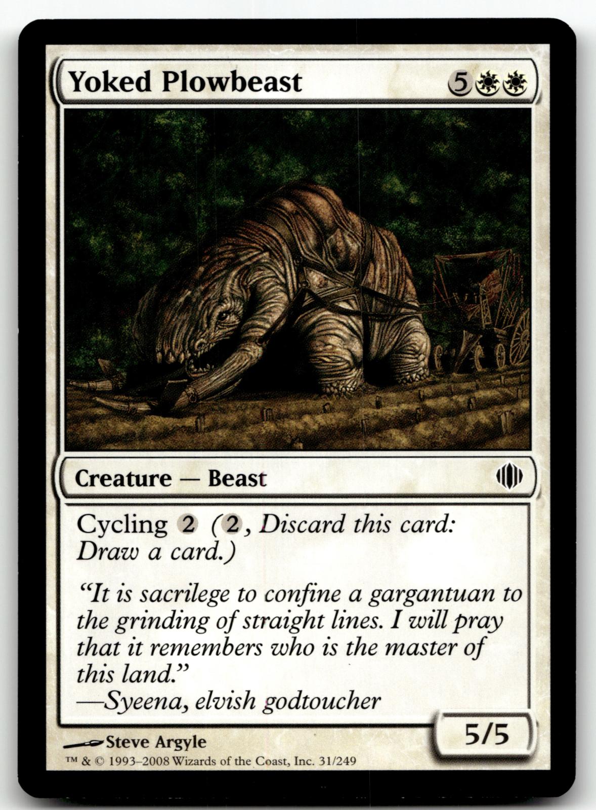 Yoked Plowbeast 31 Common Shards of Alara Magic: The Gathering Near Mint