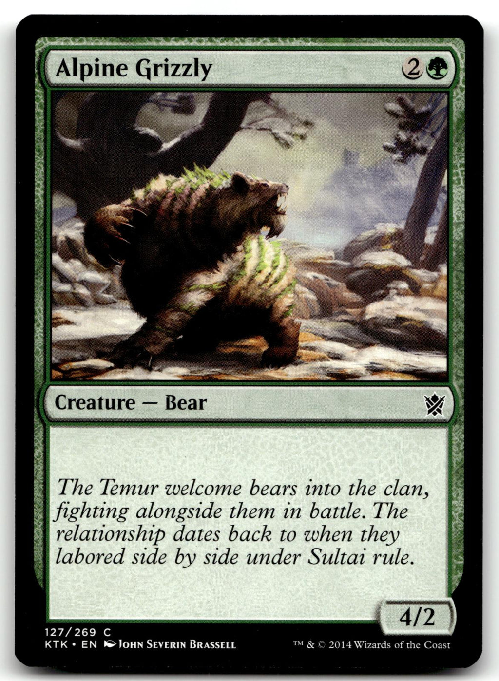 Alpine Grizzly 127 Common Khans of Tarkir Magic: The Gathering Near Mint