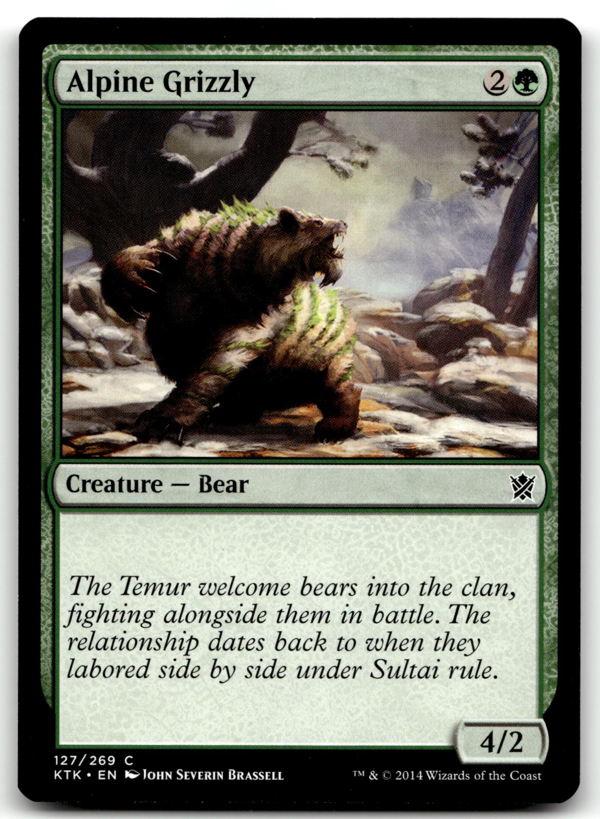 Alpine Grizzly 127 Common Khans of Tarkir Magic: The Gathering Near Mint