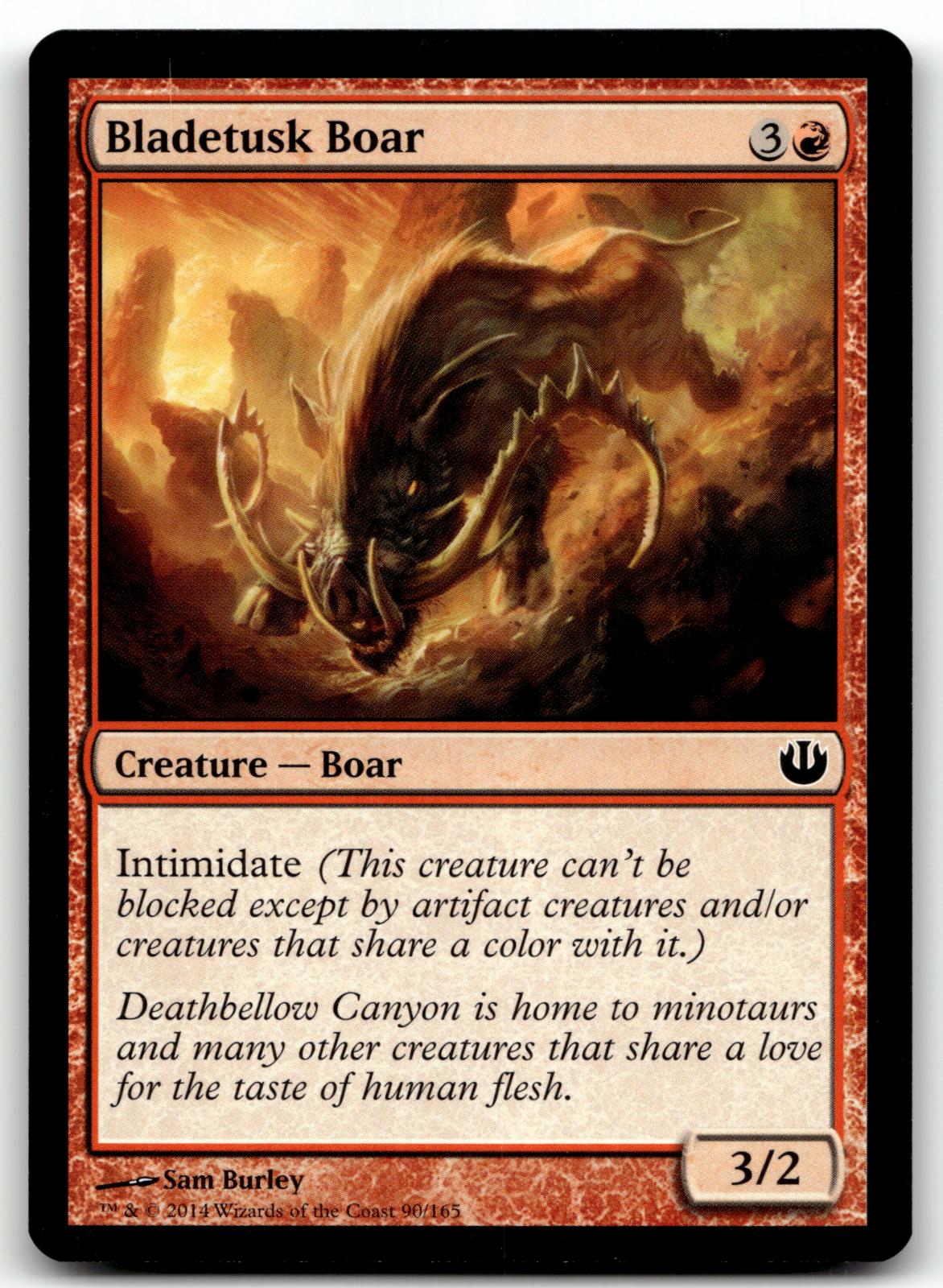 Bladetusk Boar 90 Common Journey Into Nyx Magic: The Gathering Near Mint