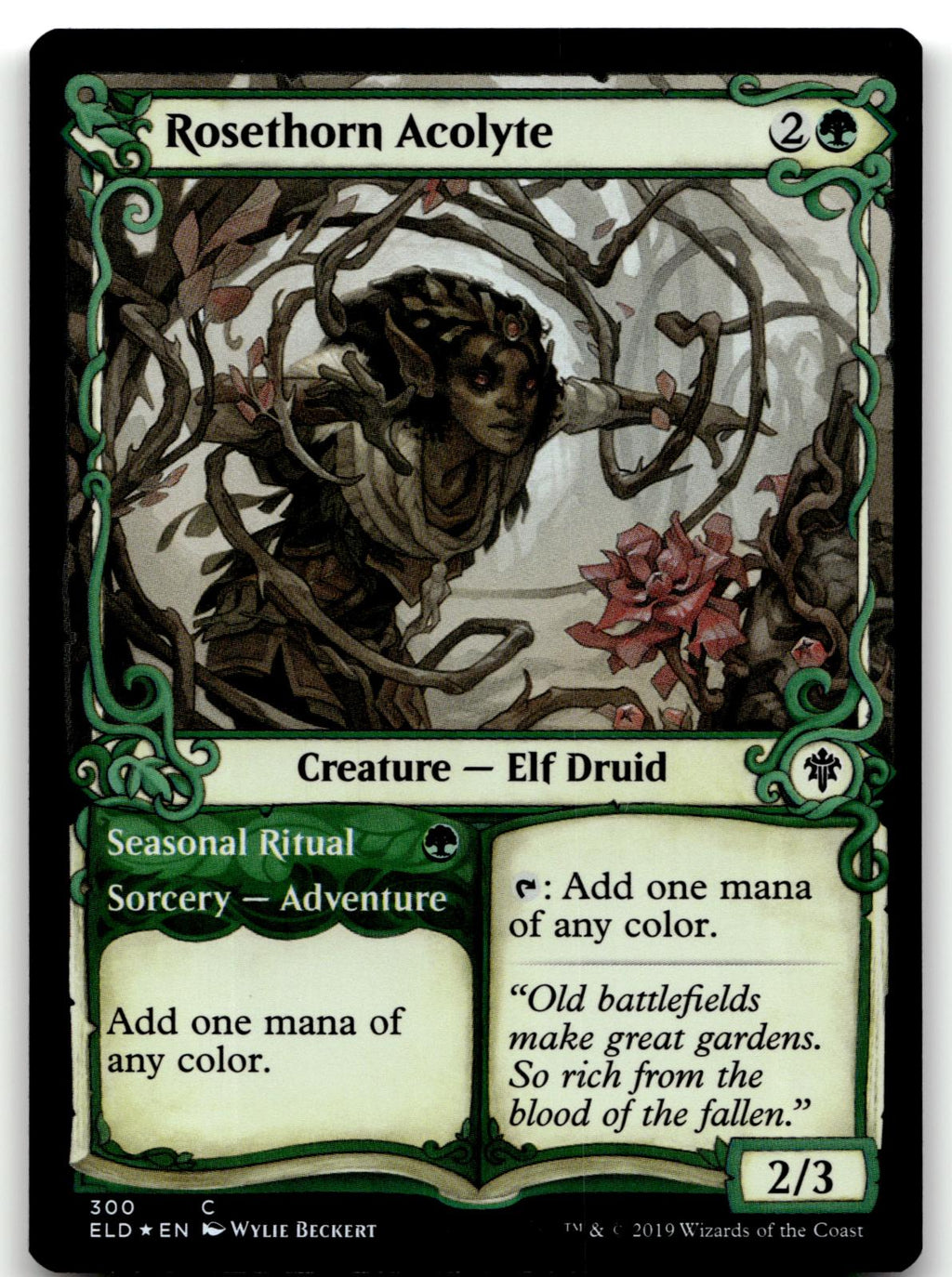 Rosethorn Acolyte (Showcase) 300 Throne of Eldraine Magic: The Gathering Foil NM