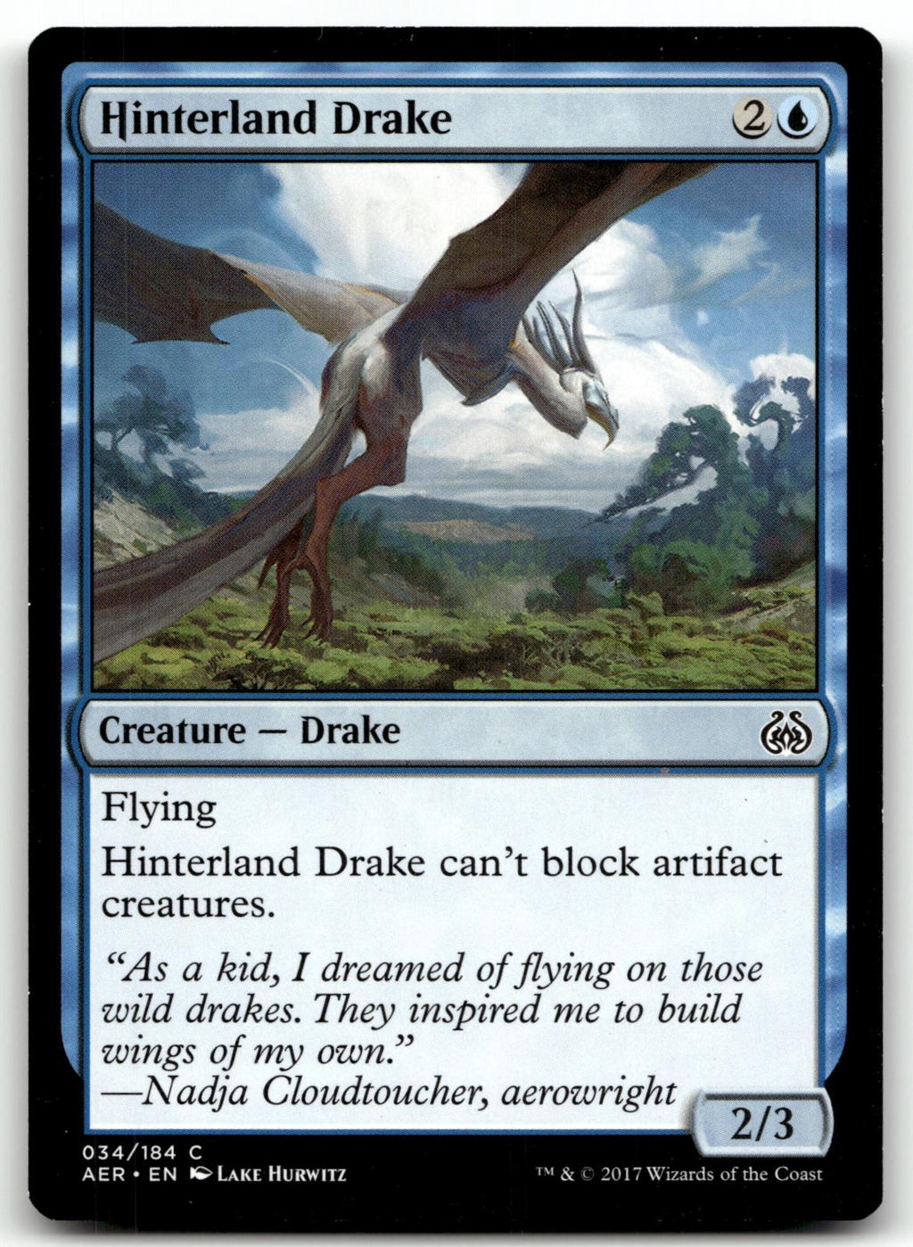 Hinterland Drake 34 Common Aether Revolt Magic: The Gathering Near Mint