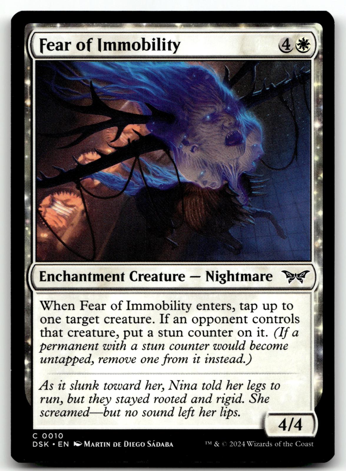 Fear of Immobility 10 Common Duskmourn: House of Horror Magic: The Gathering NM