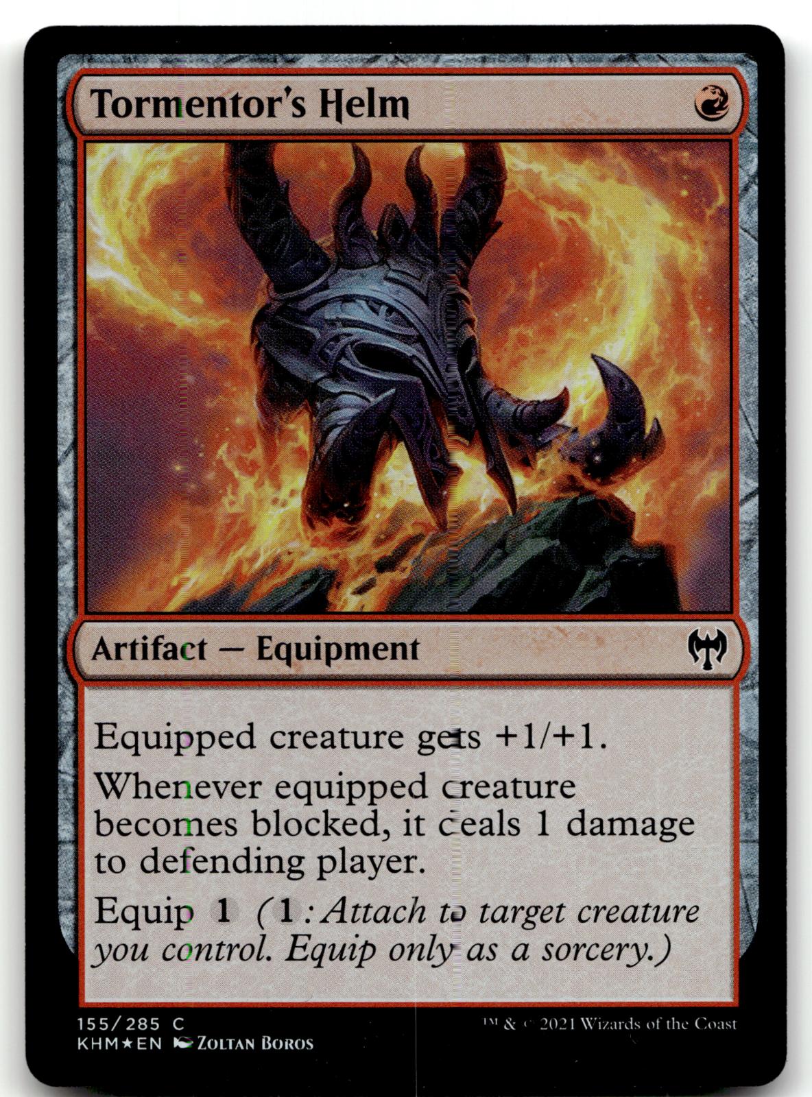 Tormentor's Helm 155 Common Kaldheim Magic: The Gathering Foil Near Mint