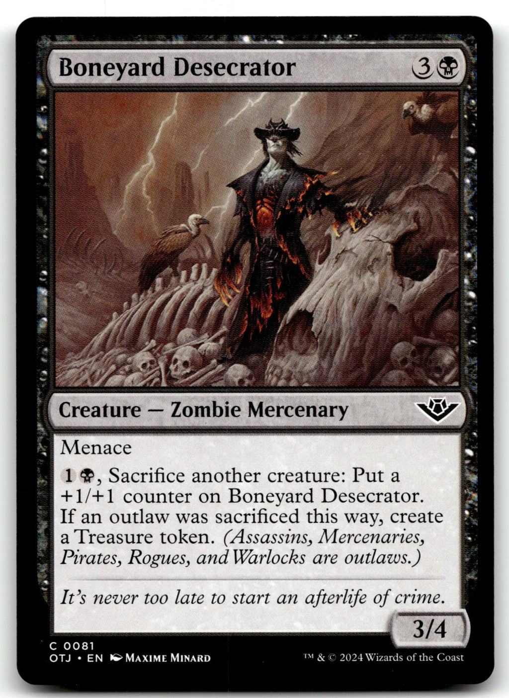 Boneyard Desecrator 81 Outlaws of Thunder Junction Magic: The Gathering NM