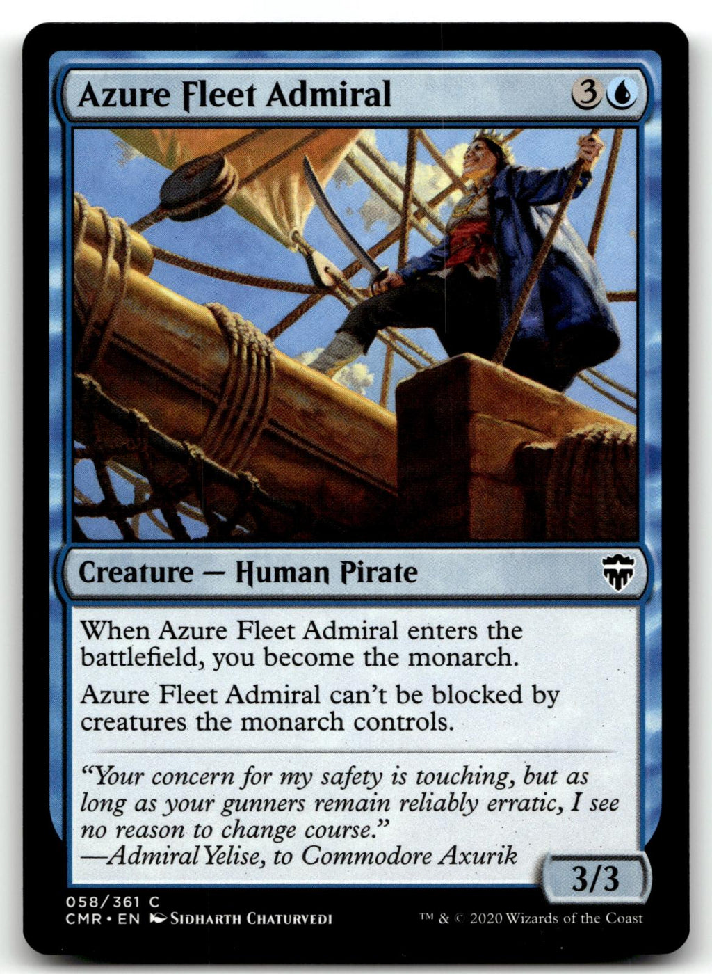 Azure Fleet Admiral 58 Common Commander Legends Magic: The Gathering Near Mint