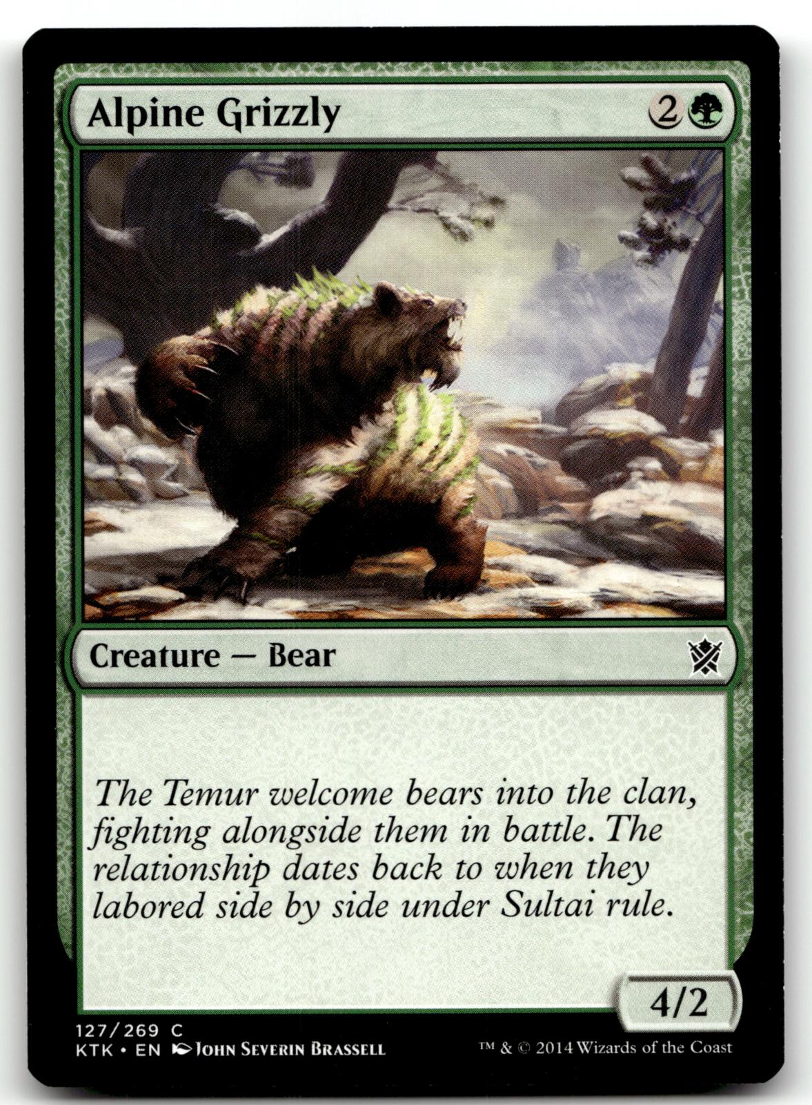 Alpine Grizzly 127 Common Khans of Tarkir Magic: The Gathering Near Mint