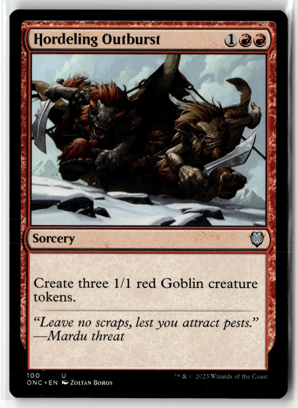 Hordeling Outburst 100 Commander: Phyrexia: All Will Be One Magic: The Gathering