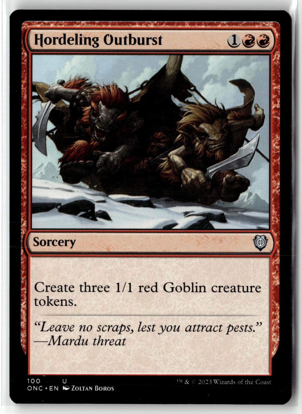 Hordeling Outburst 100 Commander: Phyrexia: All Will Be One Magic: The Gathering