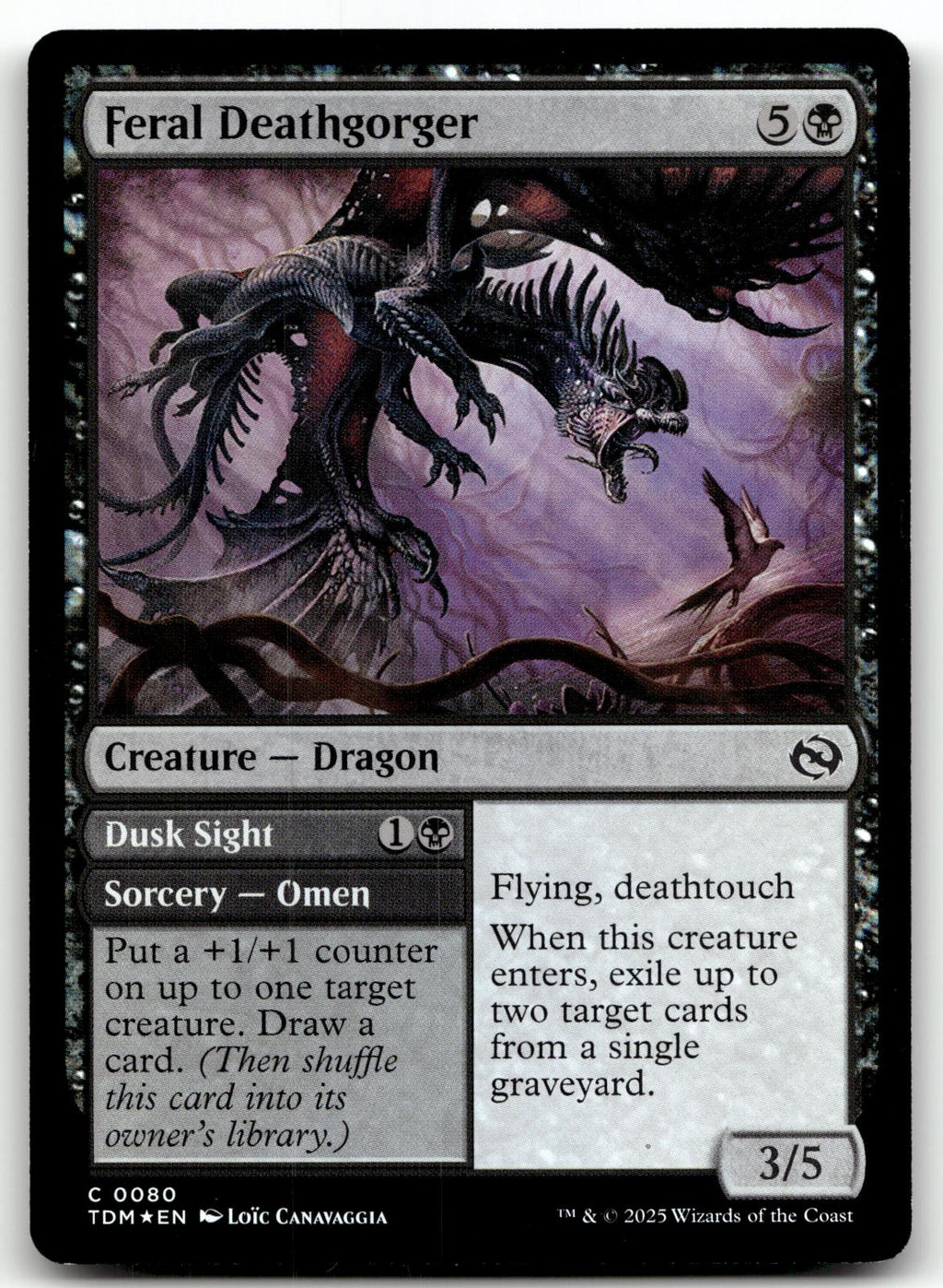 Feral Deathgorger 80 Common Tarkir: Dragonstorm Magic: The Gathering Foil NM