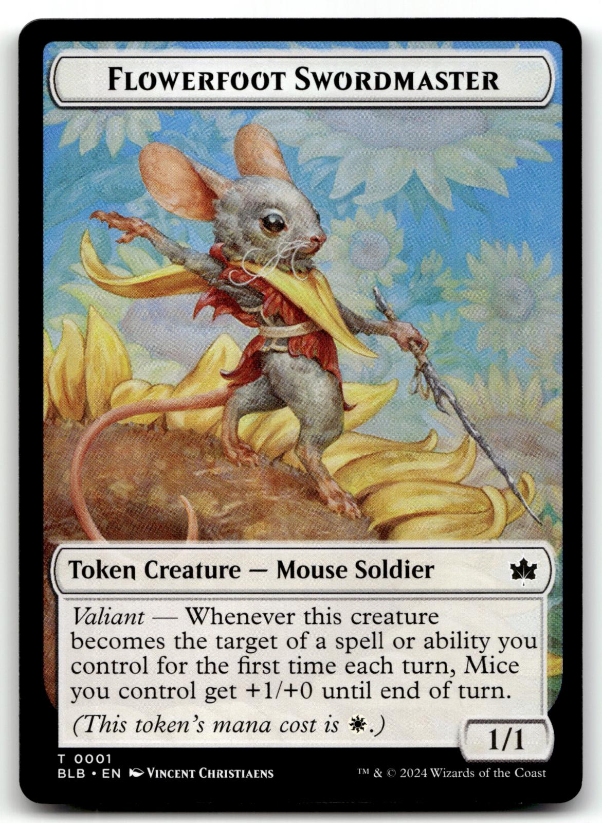 Flowerfoot Swordmaster Token 1 Token Bloomburrow Magic: The Gathering Near Mint