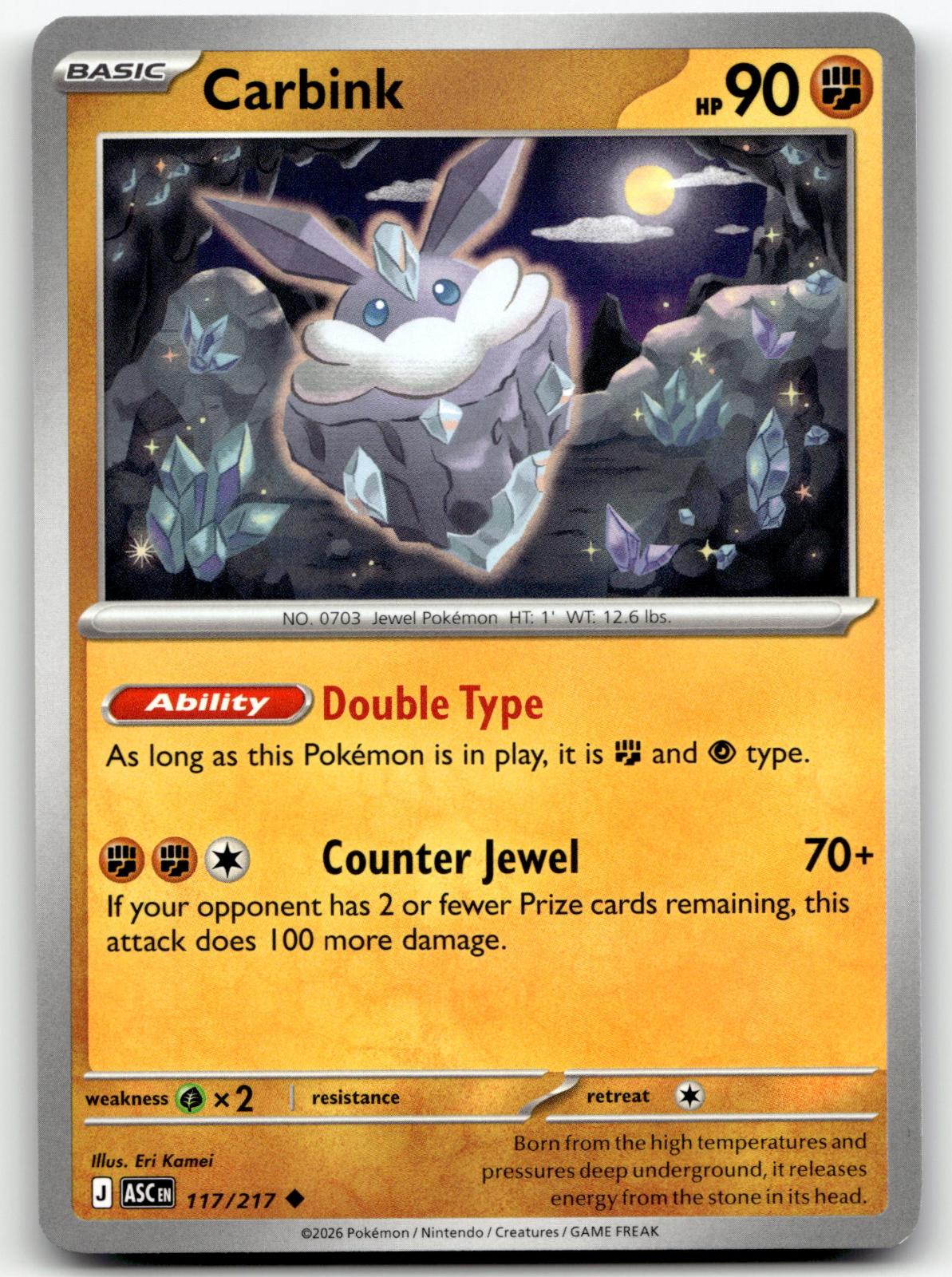 Carbink 117/217 Uncommon Ascended Heroes Pokemon Near Mint
