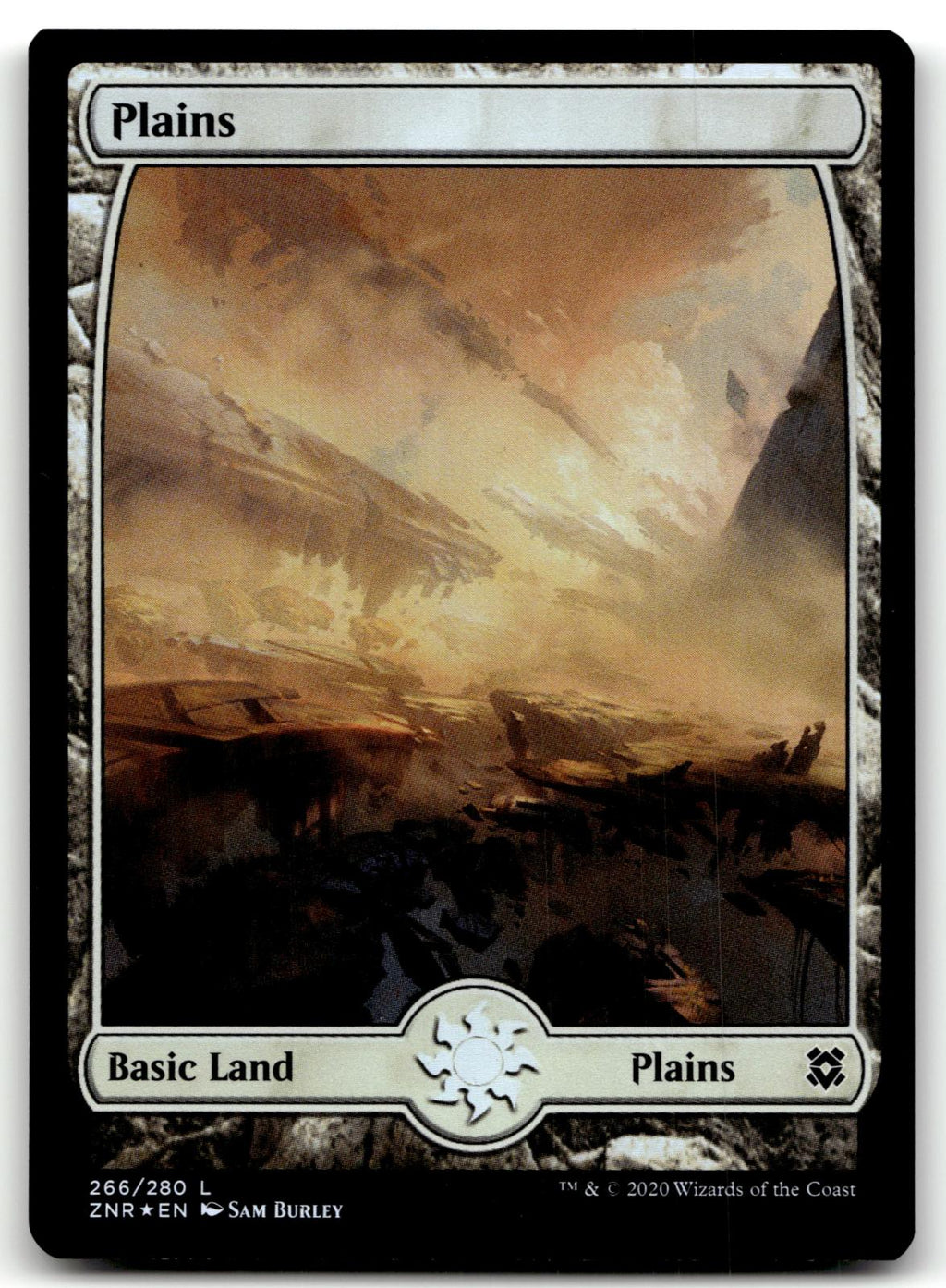 Plains (266) - Full Art 266 Land Zendikar Rising Magic: The Gathering Foil NM