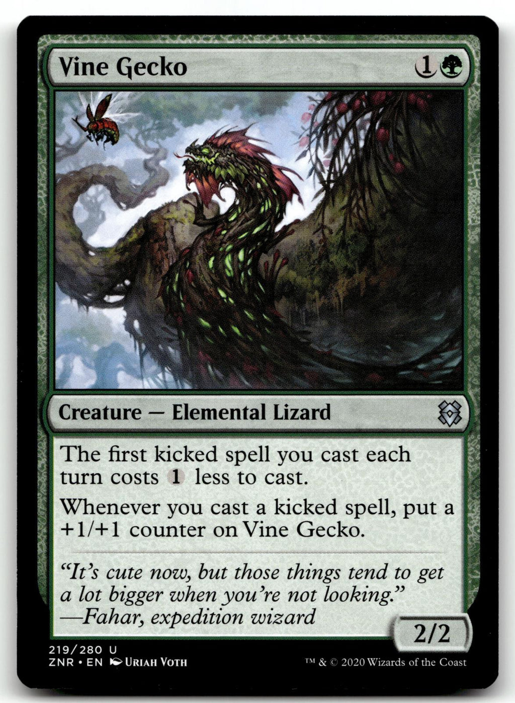 Vine Gecko 219 Uncommon Zendikar Rising Magic: The Gathering Near Mint