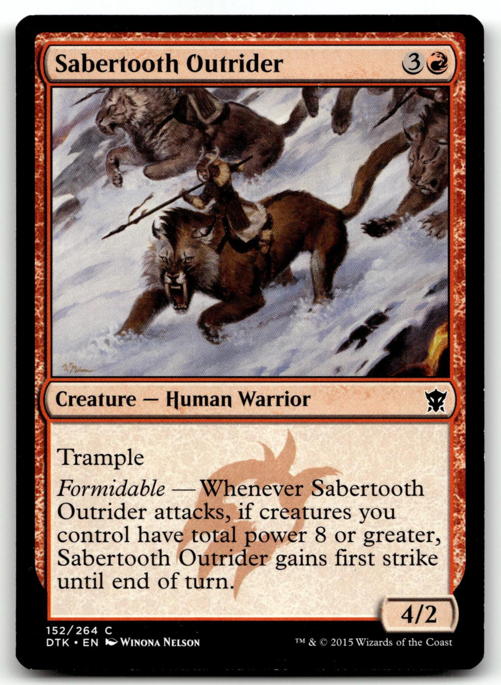 Sabertooth Outrider 152 Common Dragons of Tarkir Magic: The Gathering Near Mint