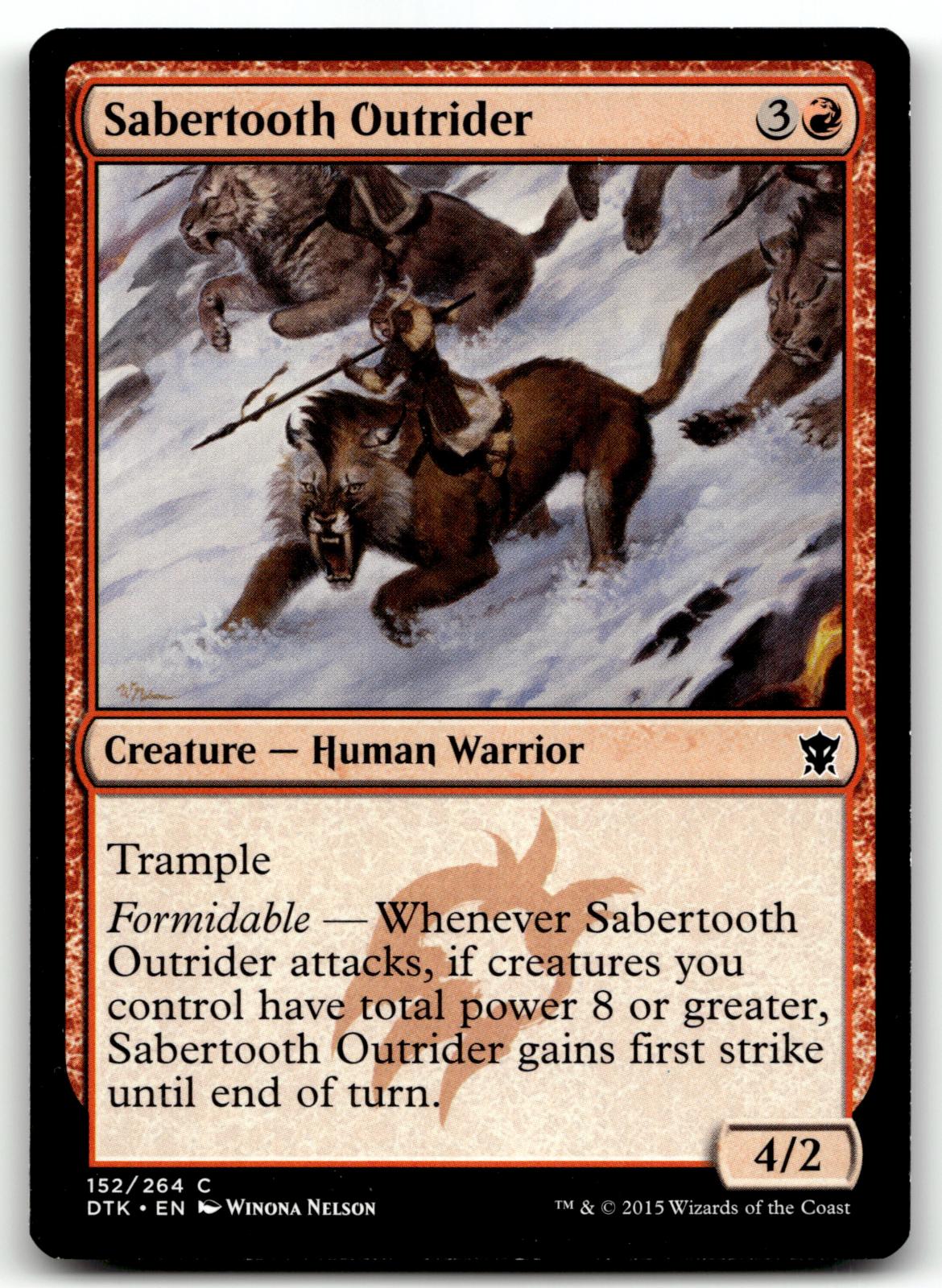 Sabertooth Outrider 152 Common Dragons of Tarkir Magic: The Gathering Near Mint