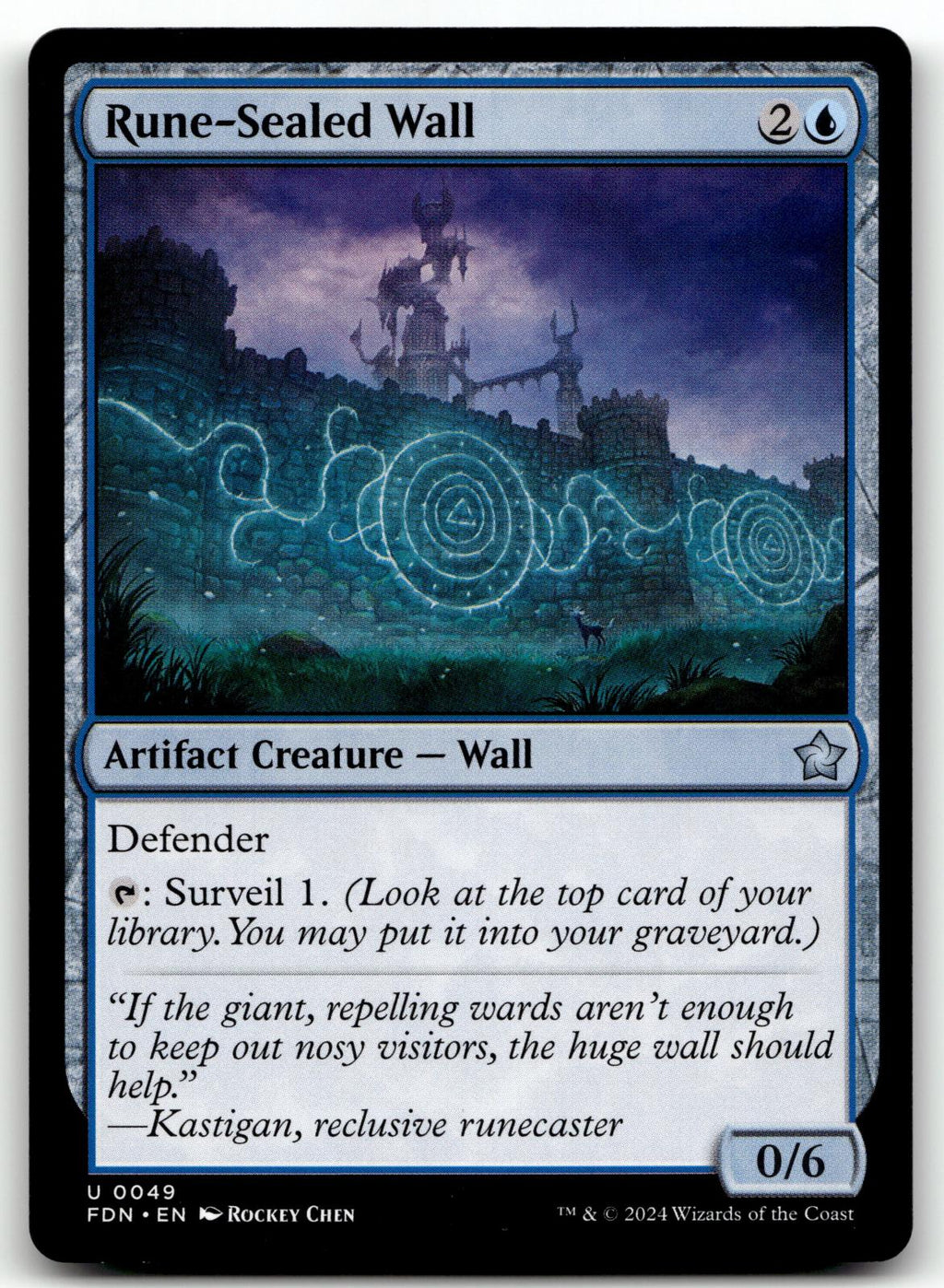 Rune-Sealed Wall 49 Uncommon Foundations Magic: The Gathering Near Mint