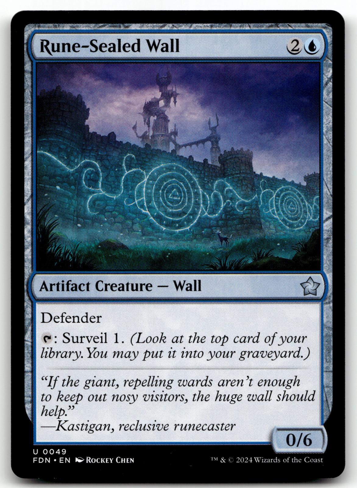 Rune-Sealed Wall 49 Uncommon Foundations Magic: The Gathering Near Mint