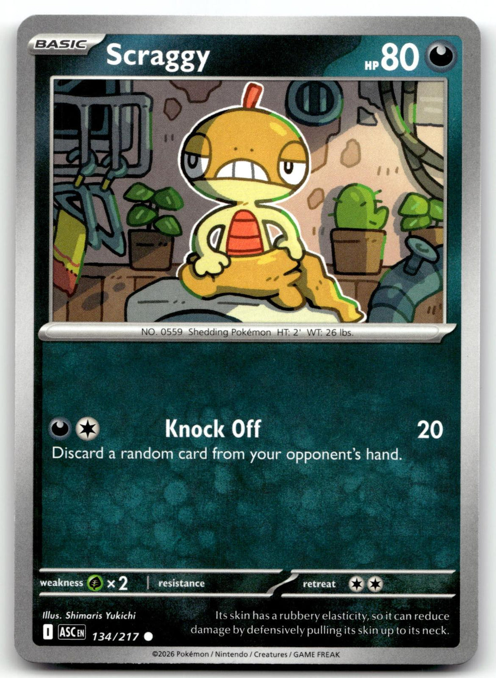 Scraggy 134/217 Common Ascended Heroes Pokemon Near Mint