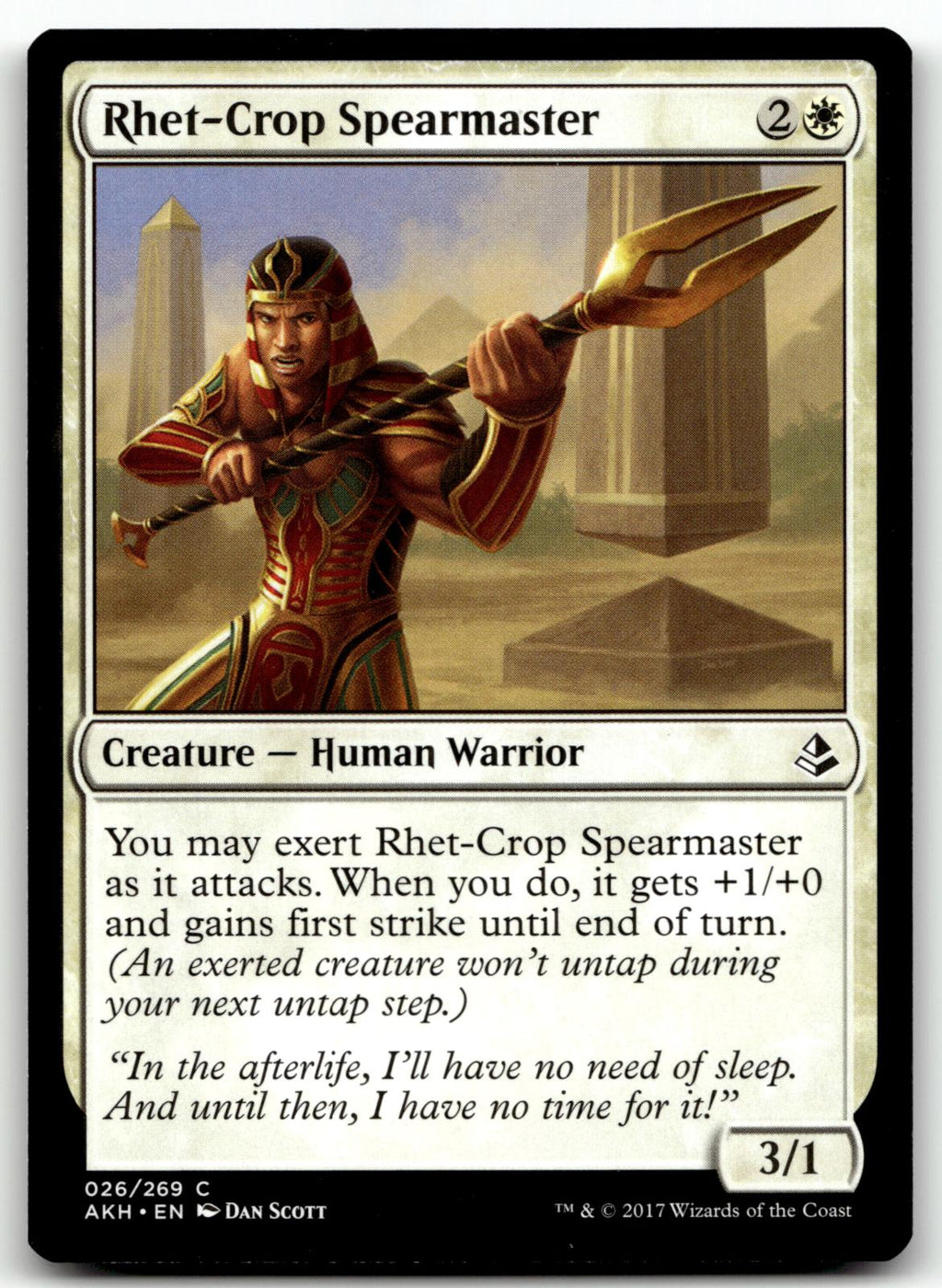 Rhet-Crop Spearmaster 26 Common Amonkhet Magic: The Gathering Near Mint