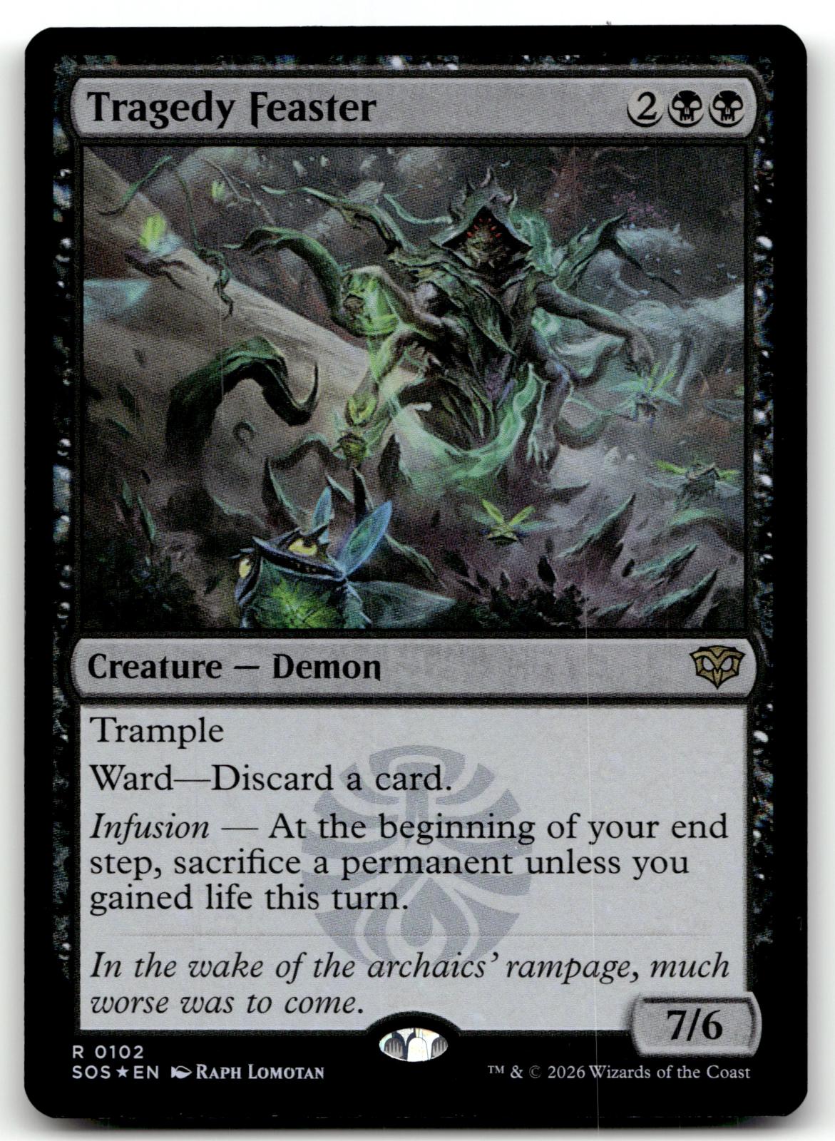 Tragedy Feaster 102 Rare Secrets of Strixhaven Magic: The Gathering Foil NM