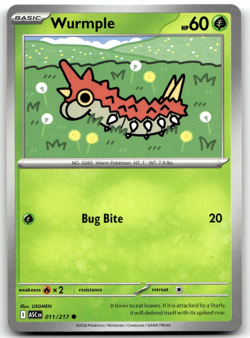 Wurmple 011/217 Common Ascended Heroes Pokemon Near Mint