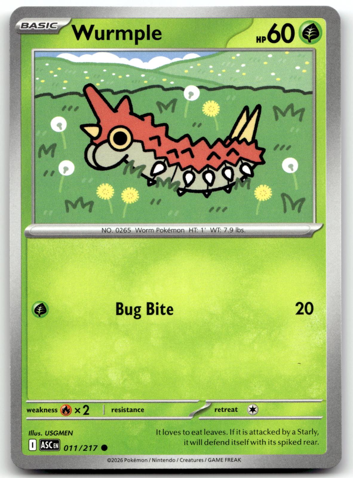 Wurmple 011/217 Common Ascended Heroes Pokemon Near Mint