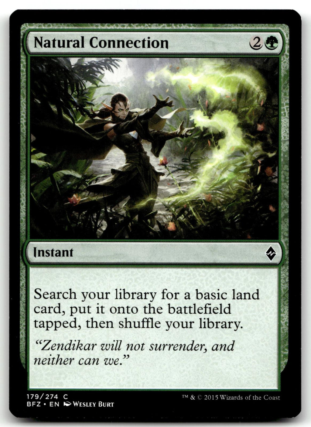 Natural Connection 179 Common Battle for Zendikar Magic: The Gathering Near Mint