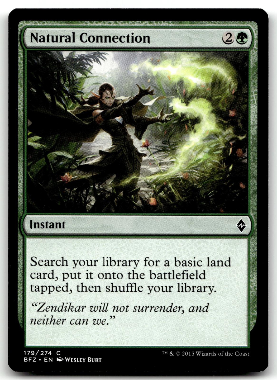 Natural Connection 179 Common Battle for Zendikar Magic: The Gathering Near Mint