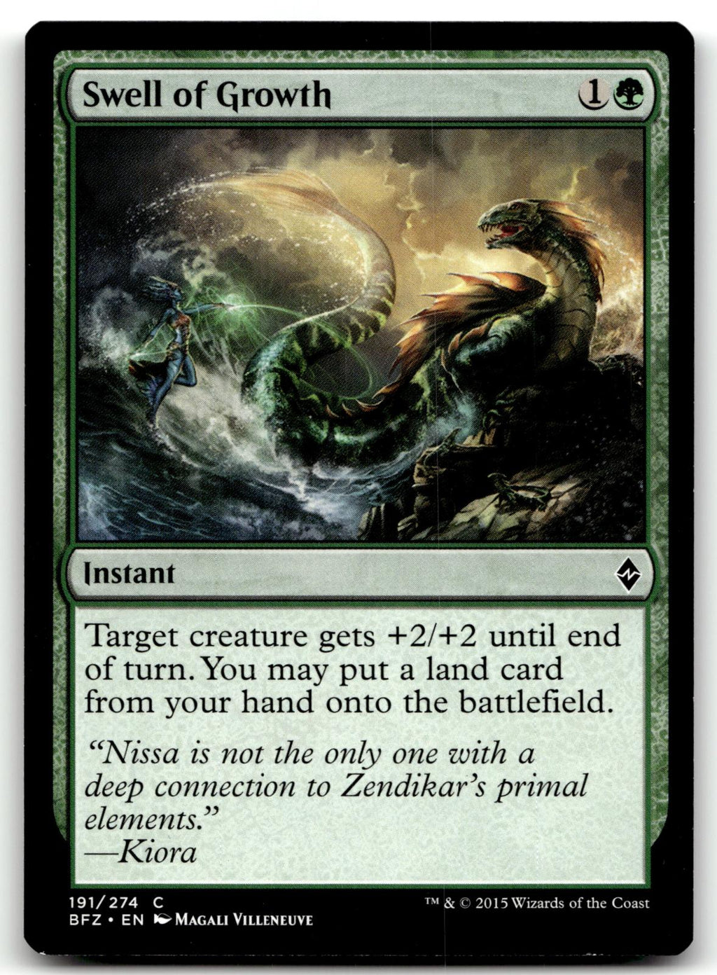 Swell of Growth 191 Common Battle for Zendikar Magic: The Gathering Near Mint