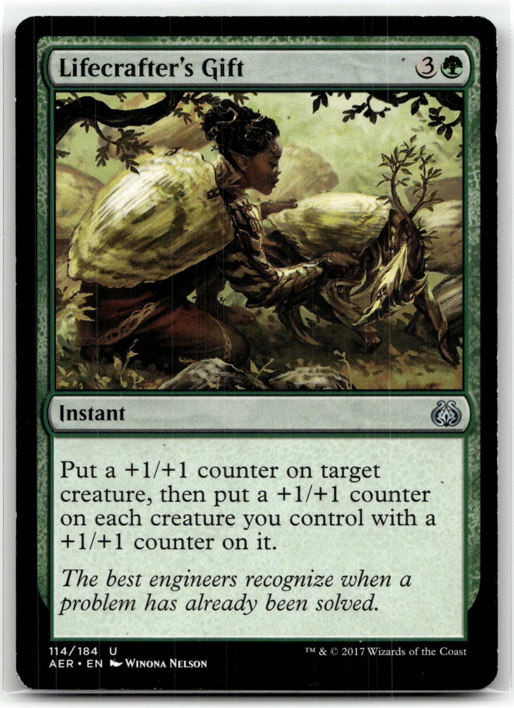 Lifecrafter's Gift 114 Uncommon Aether Revolt Magic: The Gathering Near Mint