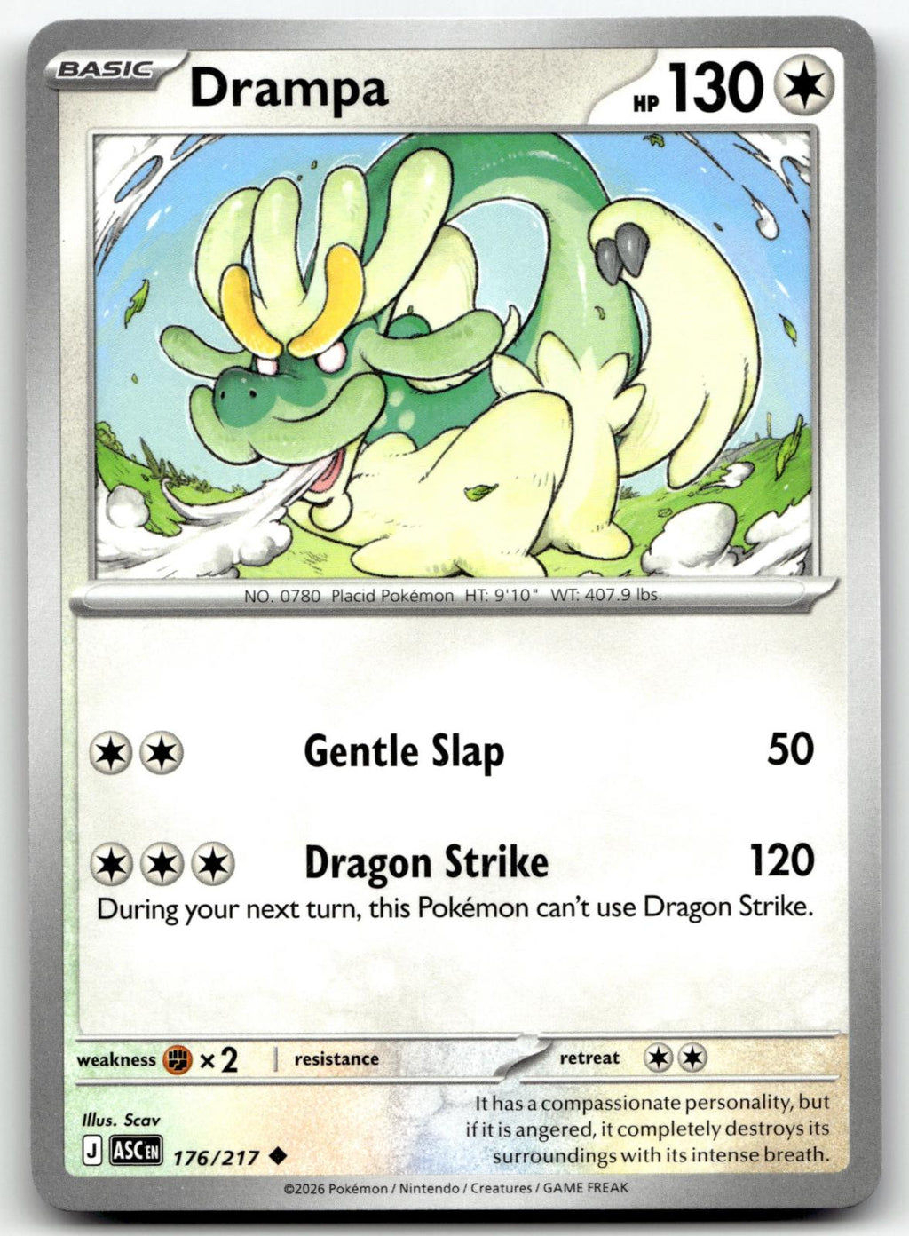 Drampa 176/217 Uncommon Ascended Heroes Pokemon Near Mint
