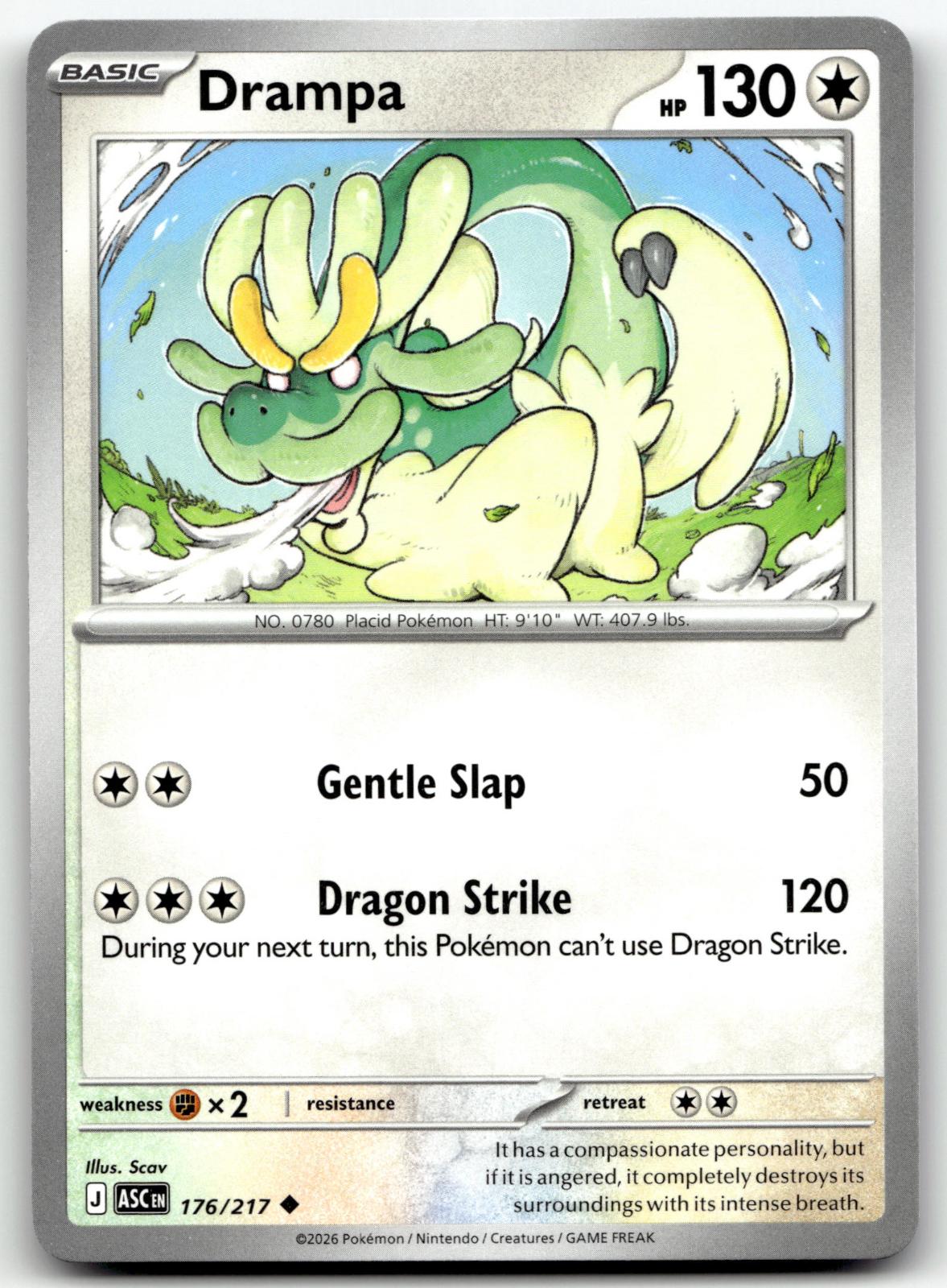 Drampa 176/217 Uncommon Ascended Heroes Pokemon Near Mint