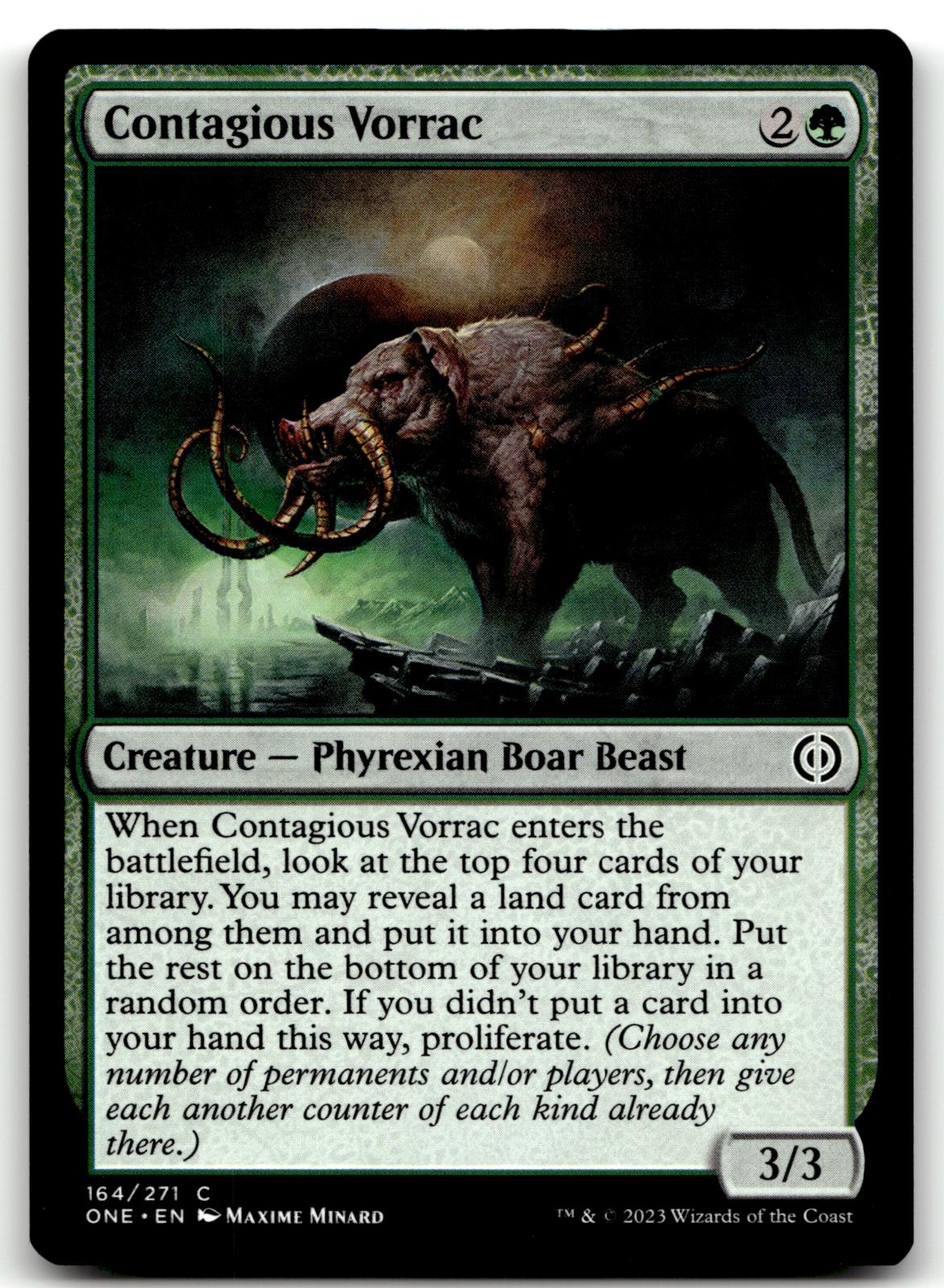 Contagious Vorrac 164 Common Phyrexia: All Will Be One Magic: The Gathering NM