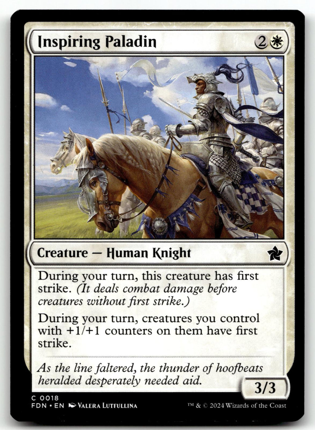 Inspiring Paladin 18 Common Foundations Magic: The Gathering Near Mint