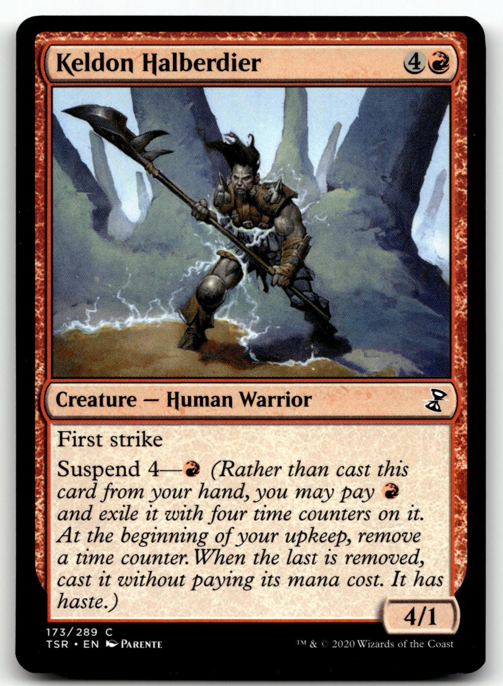 Keldon Halberdier 173 Common Time Spiral: Remastered Magic: The Gathering NM