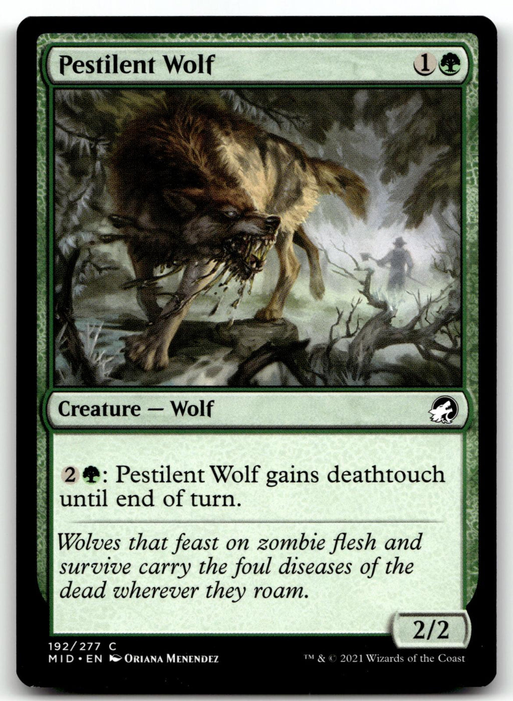 Pestilent Wolf 192 Common Innistrad: Midnight Hunt Magic: The Gathering NM