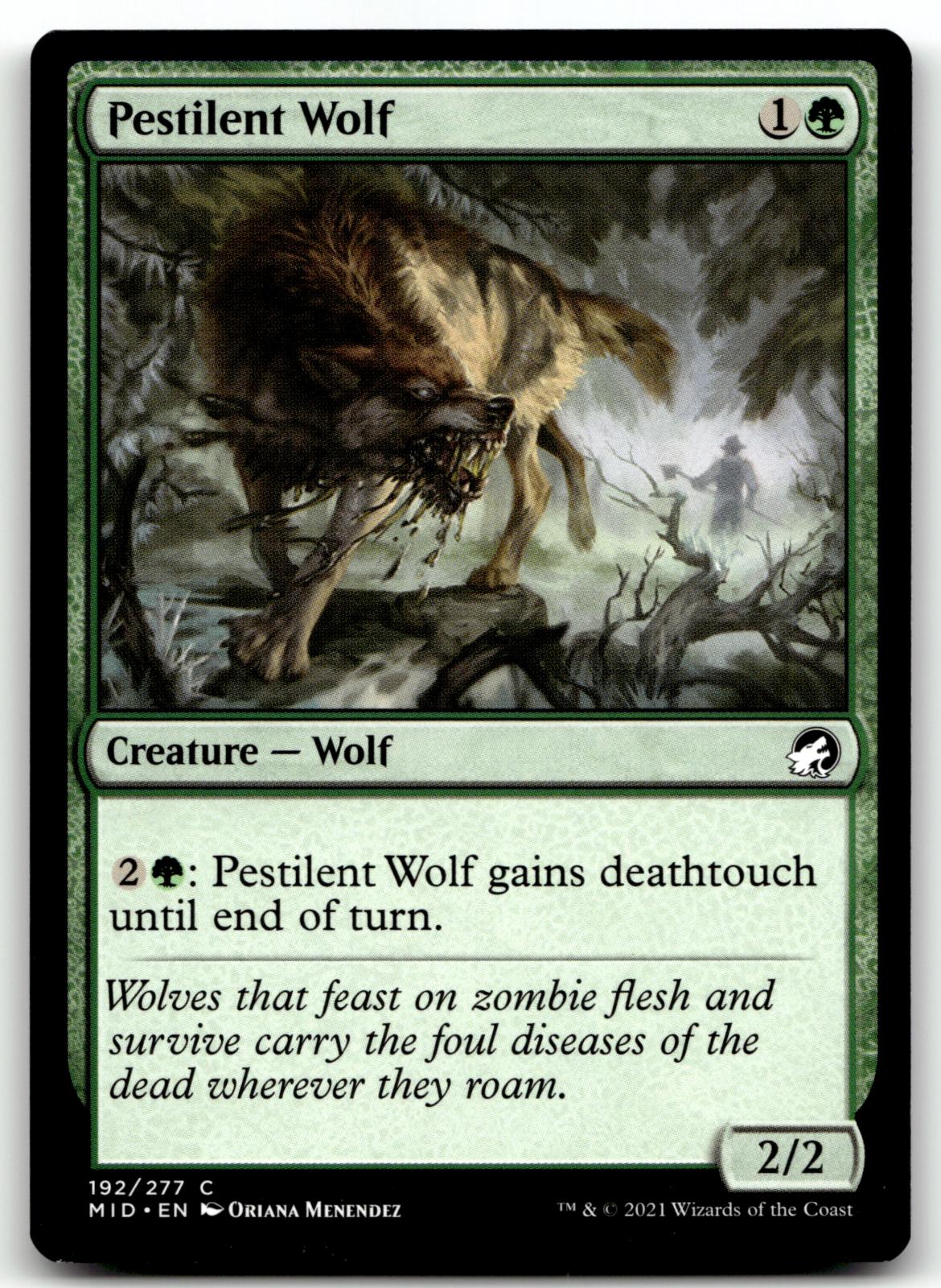 Pestilent Wolf 192 Common Innistrad: Midnight Hunt Magic: The Gathering NM