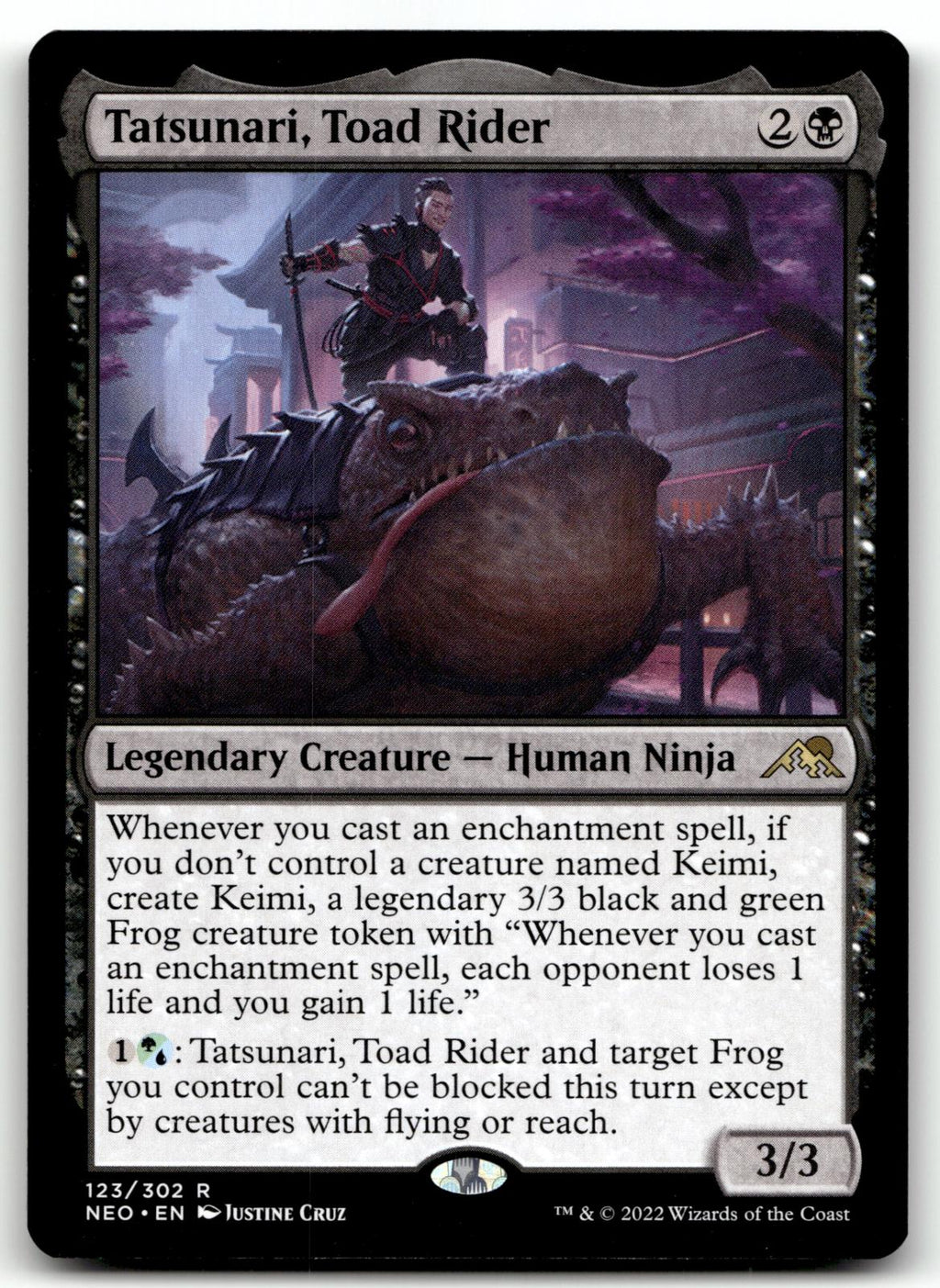 Tatsunari, Toad Rider 123 Rare Kamigawa: Neon Dynasty Magic: The Gathering NM