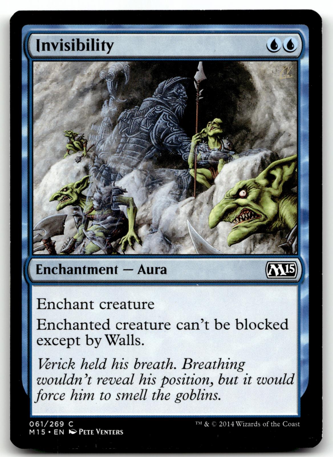 Invisibility 61 Common Magic 2015 (M15) Magic: The Gathering Near Mint