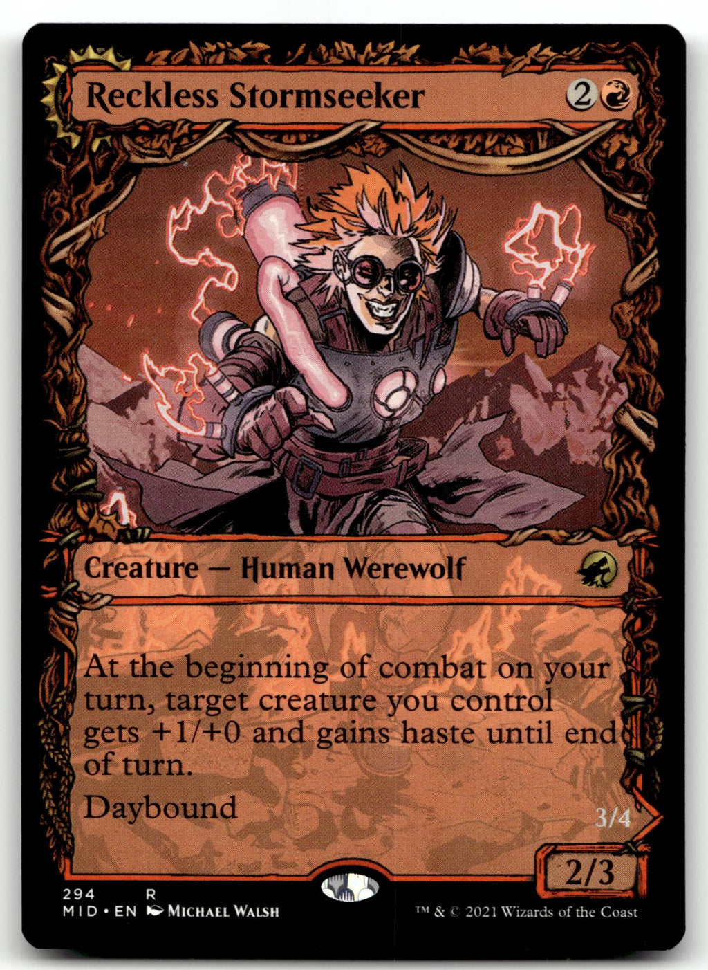 Reckless Stormseeker (Showcase) 294 Innistrad: Midnight Hunt Magic: The Gathering NM